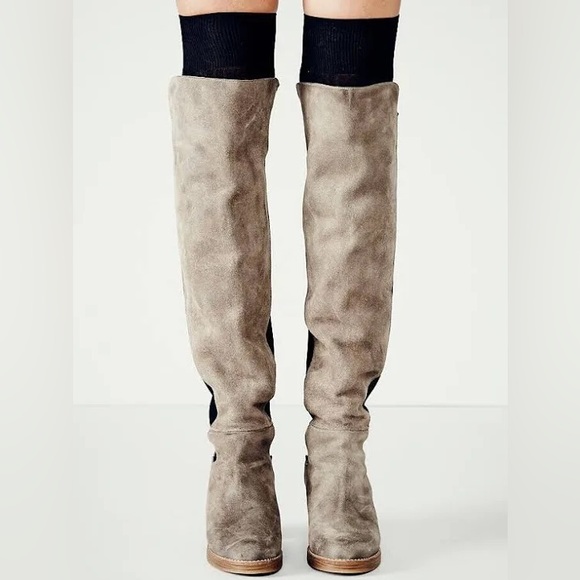 Free People Over Knee Taupe Boots - Picture 4 of 5